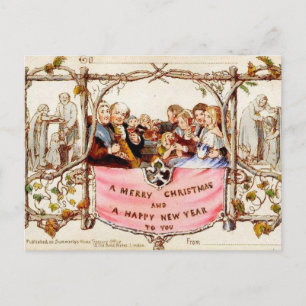 Die erste Weihnachtskarte Feiertagspostkarte