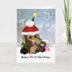 Die erste Weihnachtskarte für das Baby - die erste Feiertagskarte