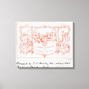 Die erste Weihnachtskarte von J.C.Horsley, 1843 Leinwanddruck