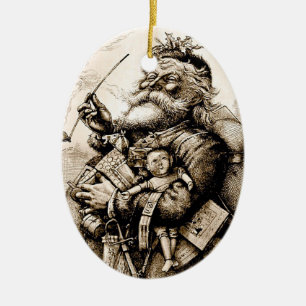 Die erste Weihnachtsmann-Verzierung Keramik Ornament