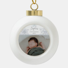 Die erste Weihnachtsschneeflocke des Babys Persona Keramik Kugel-Ornament