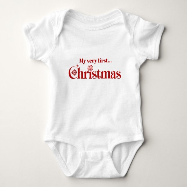 Die erste Weihnachtszeit des Babys Baby Strampler (Vorderseite)