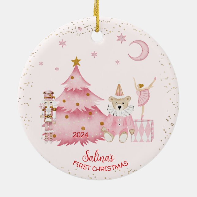 Die erste Weihnachtszeit des Babys - die Nutcracke Keramik Ornament (Hinten)