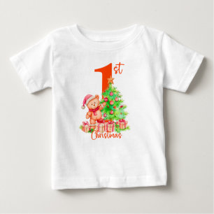 Die erste Weihnachtszeit des Babys, Niedlicher Bär Baby T-shirt