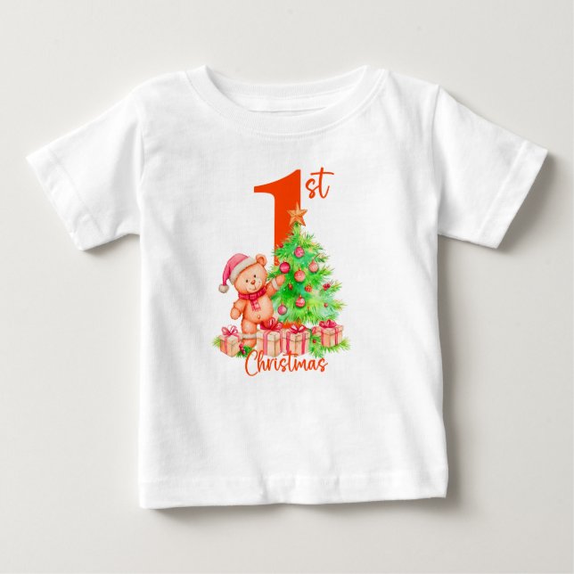 Die erste Weihnachtszeit des Babys, Niedlicher Bär Baby T-shirt (Vorderseite)