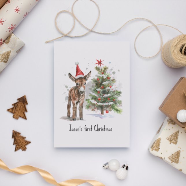 Die erste Weihnachtszeit des süßen Donkey, Brauch Postkarte (Von Creator hochgeladen)