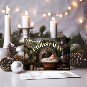 Die erste Weihnachtszeitschrift des Babys 1 Foto Folien Feiertagskarte