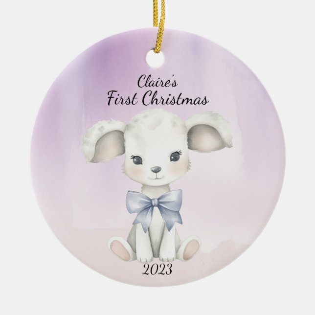 Die erste Weihnachtsziege des Babys Personalisiert Keramik Ornament (Vorne)
