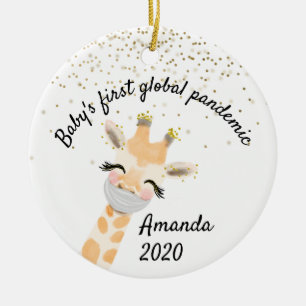 Die erste weltweite Pandemie-Giraffe für Kinder 20 Keramik Ornament