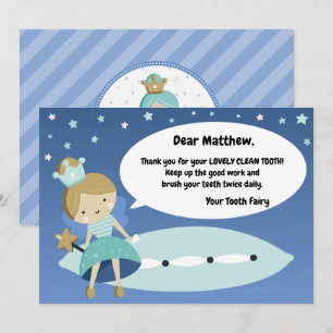 Die erste Zahnkarte verloren. Tooth Fairy Besuch H Feiertagskarte