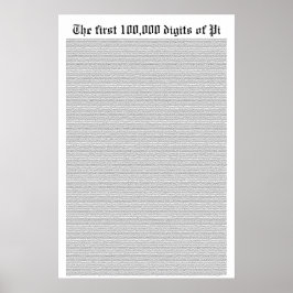 Die ersten 100.000 Ziffern von Pi Poster