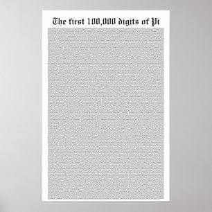 Die ersten 100.000 Ziffern von Pi Poster