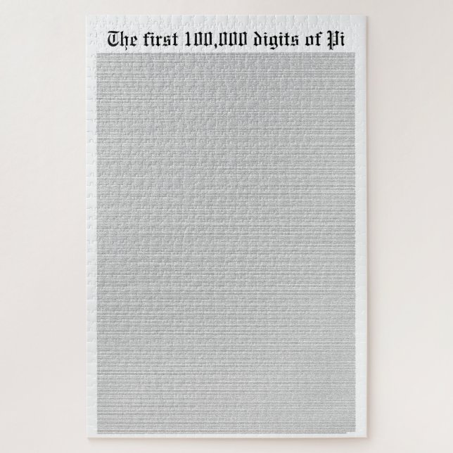 Die ersten 100.000 Ziffern von Pi Puzzle (Vertikal)