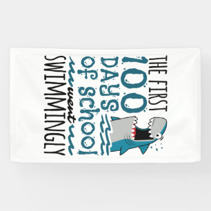 Die ersten 100 Tage der Schule gingen schwimmend H Banner