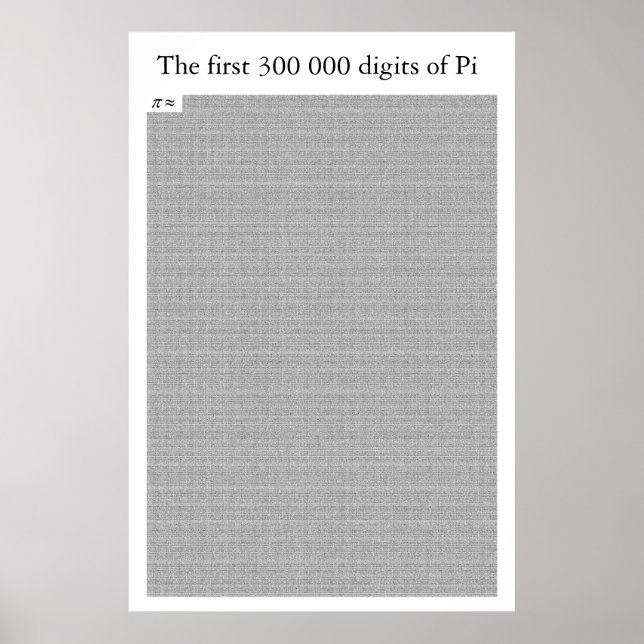 Die ersten 300 000 Ziffern von Pi Poster (Vorne)