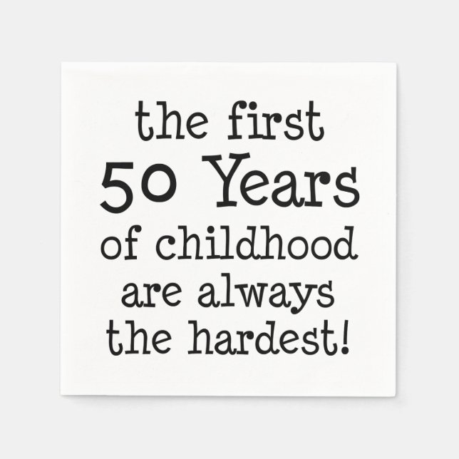 Die ersten 50 Jahre Napkins aus der Kindheit Serviette (Vorderseite)