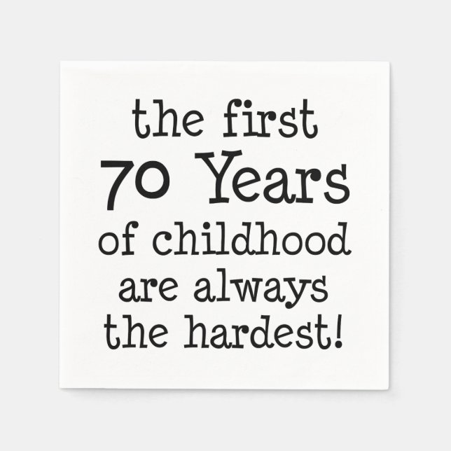 Die ersten 70 Jahre Napkins aus der Kindheit Serviette (Vorderseite)