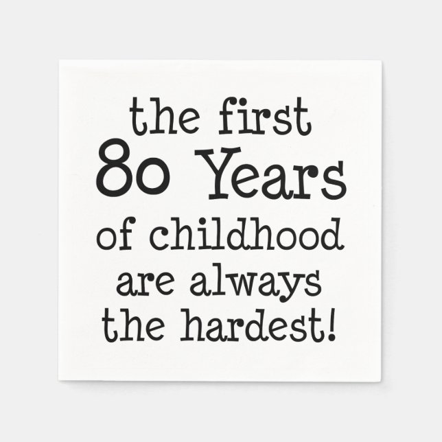 Die ersten 80 Jahre Napkins aus der Kindheit Serviette (Vorderseite)