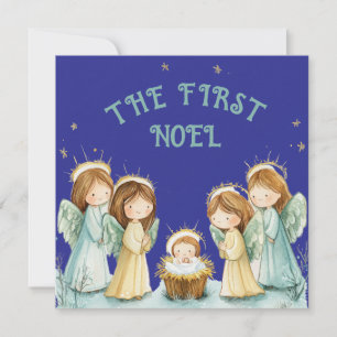 Die ersten Engel des Weihnachtens Feiertagskarte