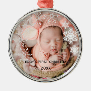 Die ersten Weihnachten des Kindes Ornament Aus Metall