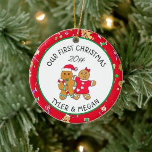 Die ersten Weihnachten zusammen Personalisiert Keramik Ornament