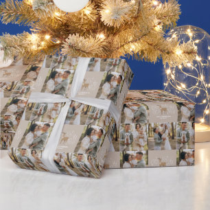 Die ersten Weihnachtsbeige Rentiere mit elegantem, Geschenkpapier