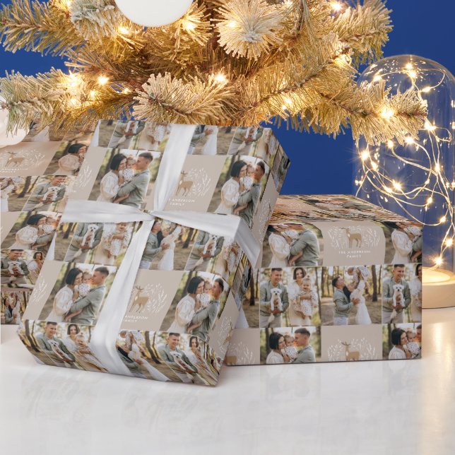 Die ersten Weihnachtsbeige Rentiere mit elegantem, Geschenkpapier (Feiertage)