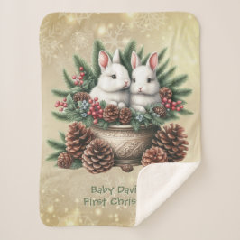 Die ersten Weihnachtsferien in einer Schüssel Sherpadecke