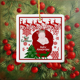 Die ersten Weihnachtslieder des Babys mit Schlafen Keramikornament