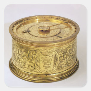 Die erster Frühling gefahrene Uhr mit Fusee, 1525 Quadratischer Aufkleber