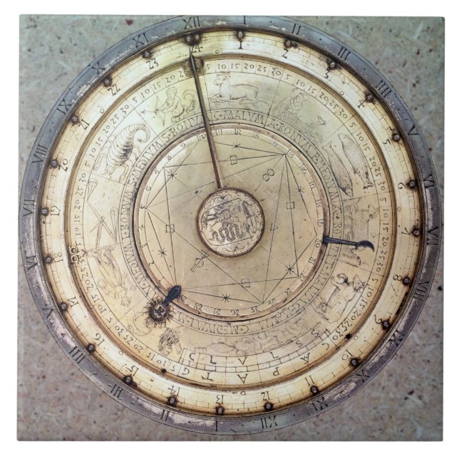 Die erster Frühling gefahrene Uhr mit Fusee, Fliese (Vorderseite)