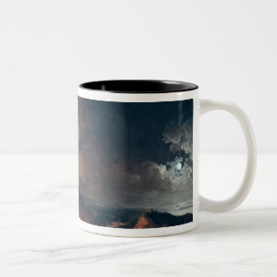 Die Eruption vom Vesuv im Jahre 1771 Zweifarbige Tasse