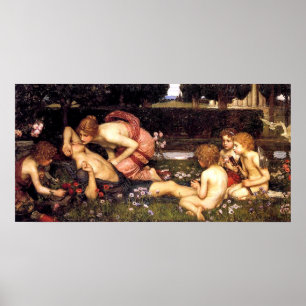 Die Erweckung von Adonis von John William Waterhou Poster