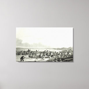 Die Eskimos, die die Boote plündern Leinwanddruck