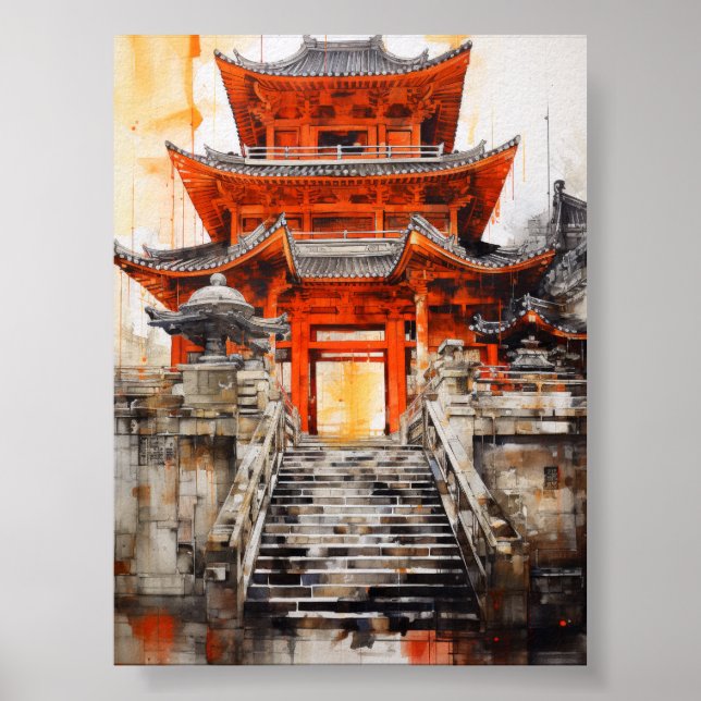 Die Essenz der asiatischen Architektur - künstleri Poster (Vorne)