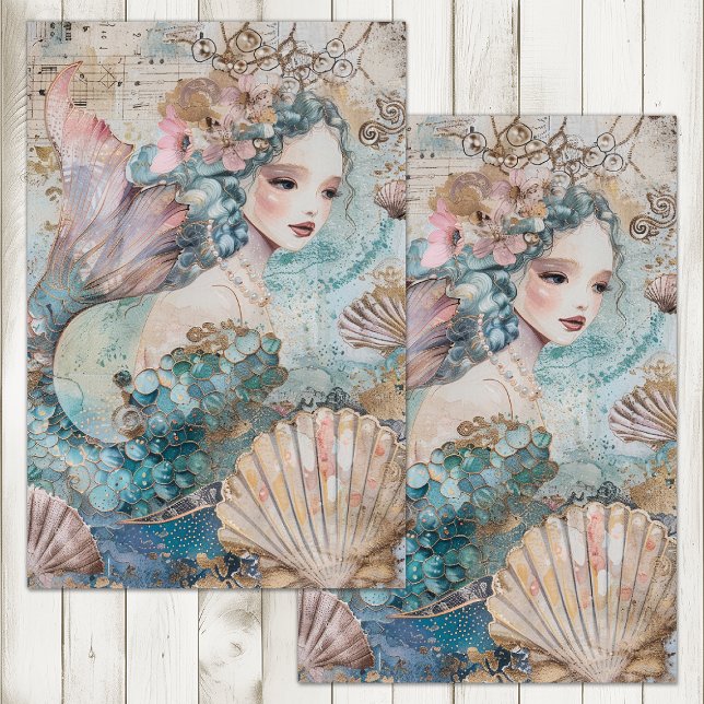 DIE ETHEREAL MERMAID DECOUPAY SEIDENPAPIER (THE ETHEREAL MERMAID DECOUPAGE TISSUE PAPER)