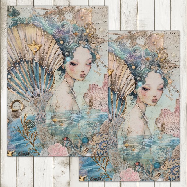 DIE ETHEREAL MERMAID DECOUPAY SEIDENPAPIER (THE ETHEREAL MERMAID DECOUPAGE TISSUE PAPER)
