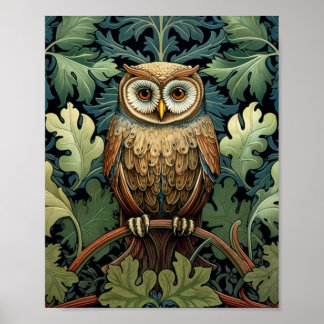 Die Eule auf einem Eichenbaum Poster