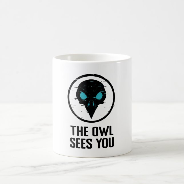 Die Eule sieht Euch - Glitch Eye Horror Shirt - We Kaffeetasse (Mittel)