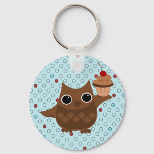 Die Eule und der kleine Kuchen Schlüsselanhänger