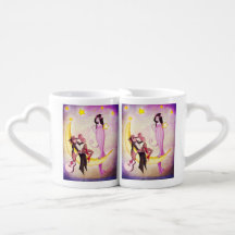 Die Eule und die Pussy-Katze Herz-Tassen