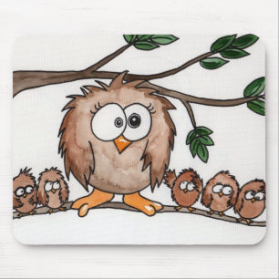 Die Eulen-Familie Mousepad