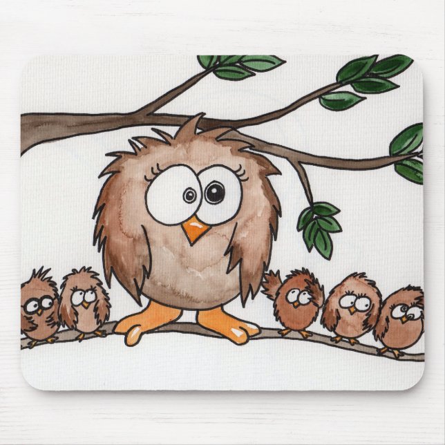 Die Eulen-Familie Mousepad (Vorne)