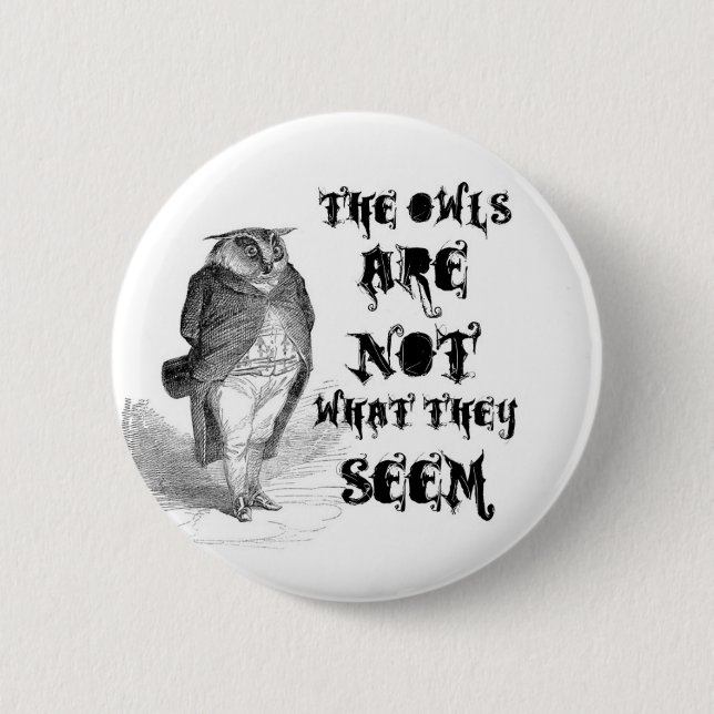 Die Eulen sind nicht das, was sie scheinen. Button (Vorderseite)