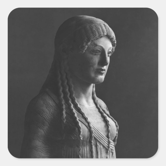 Die Euthydikos Kore Quadratischer Aufkleber (Vorderseite)