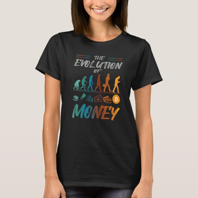 Die Evolution der Bitcoin-Krytowährung T-Shirt (Vorderseite)