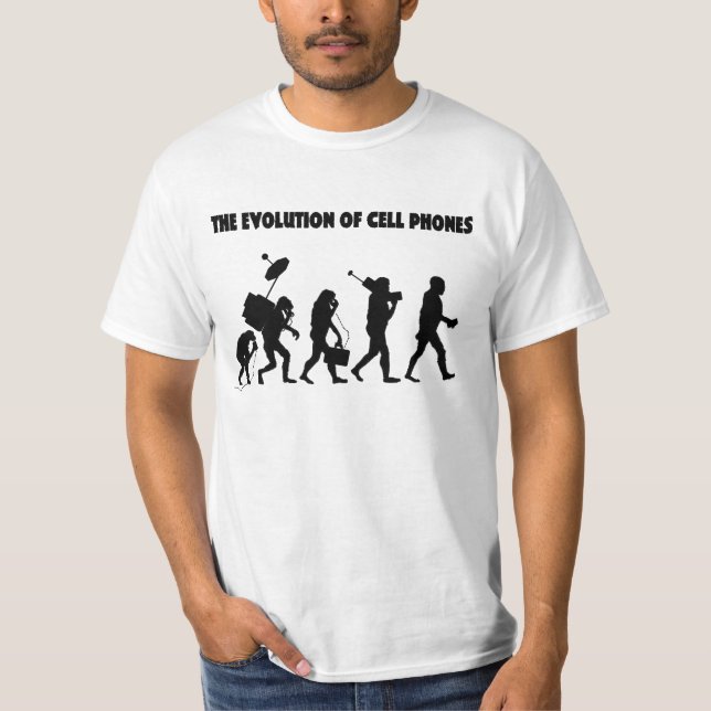 Die Evolution der Zellen-Telefone T-Shirt (Vorderseite)