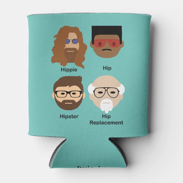 Die Evolution des angesagten - Hippie - angesagten Dosenkühler (Vorderseite)
