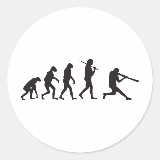 Die Evolution des Baseballbatters Runder Aufkleber (Vorderseite)