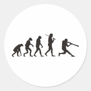 Die Evolution des Baseballbatters Runder Aufkleber